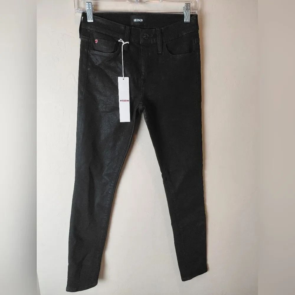 Hudsons Jeans BLACK Women's Natalie Mid Rise Super Skinny Ankle Jean NWT Size 24